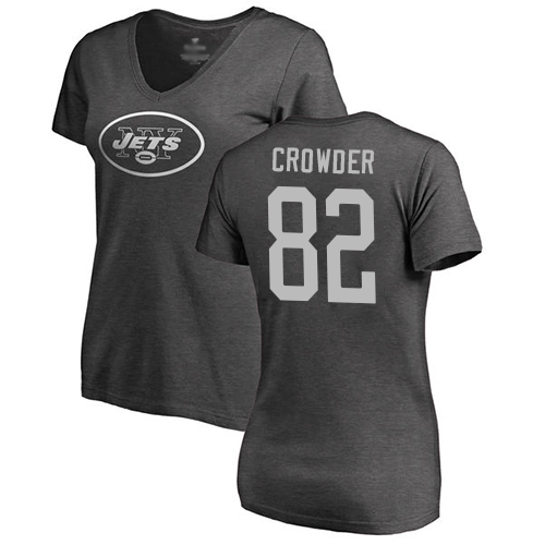 New York Jets Ash Women Jamison Crowder One Color NFL Football #82 T Shirt